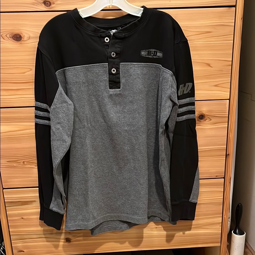 Harley-Davidson Black and Gray Men's Polo Shirt